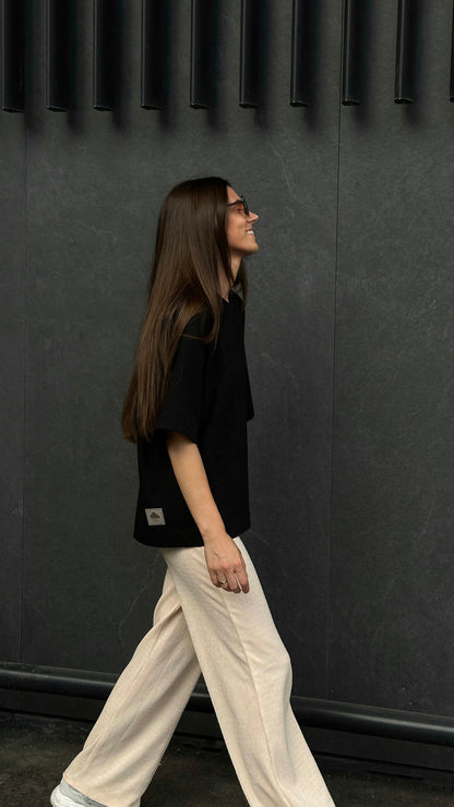 Tvarūs unisex marškinėliai trumpomis rankovėmis iš standžios medvilnės | Dūna