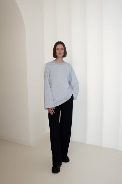 Tvarūs unisex marškinėliai ilgomis rankovėmis iš standžios medvilnės | Dūna