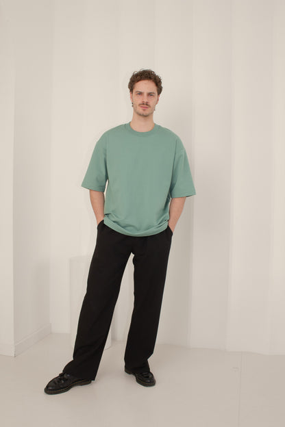 Tvarūs unisex marškinėliai trumpomis rankovėmis iš standžios medvilnės | Dūna