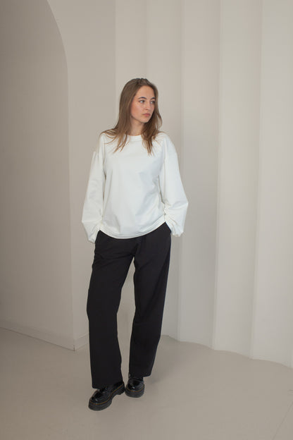 Tvarūs unisex marškinėliai ilgomis rankovėmis iš standžios medvilnės | Dūna