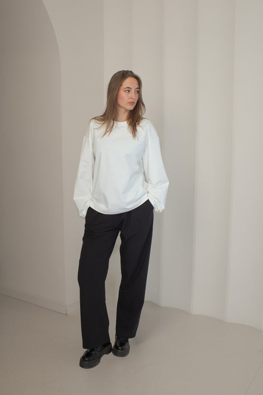 Tvarūs unisex marškinėliai ilgomis rankovėmis iš standžios medvilnės | Dūna