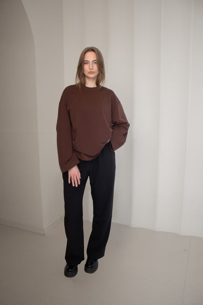 Tvarūs unisex marškinėliai ilgomis rankovėmis iš standžios medvilnės | Dūna