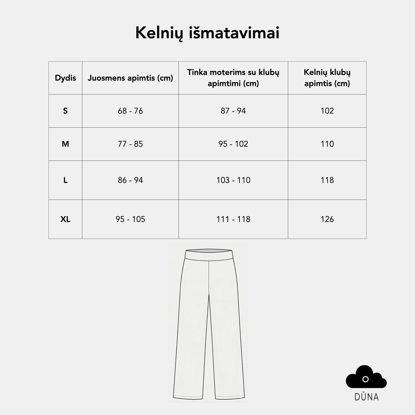 Dūna klasikinės kelnės – maksimalus komfortas kiekviename žingsnyje