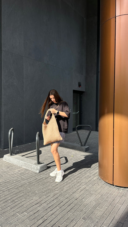 Didelė rankomis nerta rankinė | Dūna